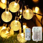 Fairy String Lights Battery Operated, 12M/39ft 100LED Globe String Lights 8 Modes Garden Lights Waterproof with Remote Control Crystal Ball Indoor/Outdoor Fairy Lights for Bedroom Festive Party Decor