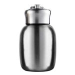 280ML/9.85Oz Small Mini Vacuum Insulated Water Bottle Portable Leakproof Travel Mug Stainless Steel Cold and Hot Thermal Flask for Kids Children Women School Office Coffee Milk Tea (Steel Color)