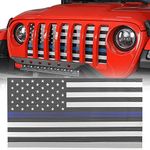 Hooke Road Gladiator JT/Wrangler JL Flag Grill Mesh Insert Front Grille Bug Screen Deflector Compatible with Jeep Wrangler JL/Gladiator JT 2018 2019 2020 2021