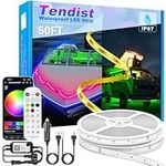 TENDIST 50FT Led Boat Lights, 12V RGB Waterproof Marine Led Strip Lights, IP67 Pontoon Boat Lights App Control, Boat Interior Light, Night Fishing Lighting for Bass Boat, Jon Boat, Deck