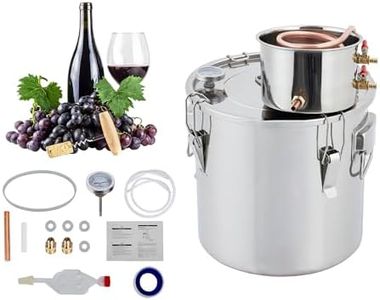 10 Gallon (2 Pots) Alcohol Distiller,Stainless Steel & Copper Home Distilling Kit,Complete Setup with Thermometer & Pump for Home Brewing Whisky, Wine, Brandy