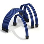 LINKUP - PSU Cable Extension Sleeved Custom Mod GPU PC Braided w/Comb Kit┃1 x 24 P (20+4)┃1 x 8 P (4+4) CPU┃2 x 8 P (6+2) GPU Set┃30CM 300MM - Blueblack