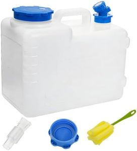Dicunoy Water Container with Spigot, 4 Gallon Camping Drinking Water Storage Jug, Portable Thick Slim Water Dispenser Carrier for Vehicle, Car, Outdoor, Hiking, Emergency, Hurricane Supplies