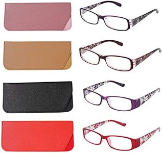 WALMXX Reading Glasses Women Blue Light Blocking Lightweight Compact Readers Computer Eyeglasses (2 styles 4 Pack, 3, multiplier_x)