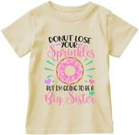 Big Sister Shirt for Baby Girls Cotton T-Shirt Short Sleeve Tops Toddler Baby Announcement Tees Outfits 1-7 Years, Beige#8, 4-5T