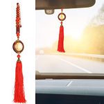 Fengshui Ornament Buddha Hanging Pendant Rosewood Buddha Statue Wooden Buddha Decorations with Tassel Craft Supplies Decorative Ornaments for Car DIY Accessories