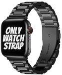 AMiRiTE ADS52 Heavy Metal Stainless Steel Chain Watch Bands / Straps Compatible With Apple iWatch Band For Men Women Unisex, Replacement Straps 49mm 45mm 44mm 42mm 41mmm 40mm 38mm For iWatch Series Ultra/8/7/6/5/4/3/2/1/SE/SE2【 👉 Only Strap For Apple iWatch ⌚ Watch NOT Included 】 (BLACK, [ 42MM / 44MM / 45MM / 49MM ULTRA ])