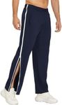 PINSPARK Rehabilitation Trousers Men's Training Trousers with Full-Length Zip Jogging Trousers Tear-Off Trousers Loose Casual Sportswear with Pocket Navy Blue