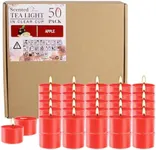 Clear Cup Tea Light Candles - Red -