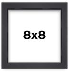 8x8 Black Shadowbox Frame - Shadow Box Frame Interior Size 8x8 by 1 Inches Deep - This Black Frame Is Made to Display Items Up To 1 Inches Deep! Includes Shatter Resistant Acrylic, Backing, Hardware