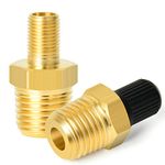 GASHER 2PCS 1/8" NPT Tank Valve Anti-Corrosion Brass Schrader Valve with 1/8" Male NPT,Using with Air Compressor Tanks