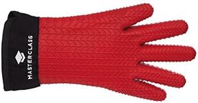 MasterClass Waterproof and Heat-Resistant Silicone Oven Glove with Fingers - Red