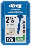 Kreg SML-C250B-125 Blue Kote, Pocket Screws, 2 1/2 Inch, 8 Coarse Thread, Maxi-Loc Head (125 Count)