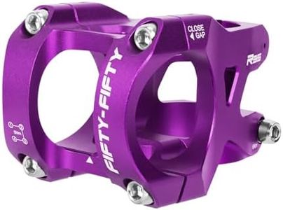 FIFTY-FIFTY Mountain Bike Stem for 35mm Handlebar Clamp 1-1/8 Steer Tube, Aluminum Alloy Short Handlebar Stem for All Mountain, MTB, Downhill, Freeride (Purple)