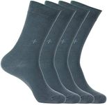 BAMBOO SOCKS Natural Antibacterial Seamless Soft - Made In TURKEY for Men Women (Dark Grey)