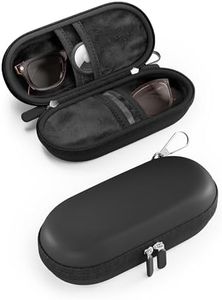 ProCase Double Sunglasses Case, Hard EVA Shell Shockproof Dual Eyeglass Case for Men Women with Metal Hook and Velvet Lining, Travel Zipper Glasses Holder Organizer for Couple Gifts -Black
