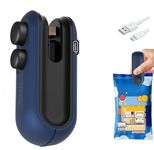 ZEXREL® Portable Mini Sealing Machine, Handheld Packed Sealer for Food, 2 in 1 USB Rechargeable, Snacks, Chips, Fresh Storage, Plastic Bags Sealing Machine- (Portable Machine- Blue)