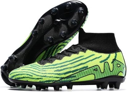 Ganal Hawk Unisex-Adult Soccer Cleats Mens Women Soccer Shoes Slip-On Lace Up Football Shoes Soccer Shoes Black