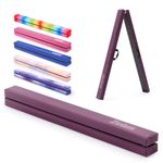 ZELUS 8' Folding Gymnastics Balance Beam, Floor Balance Beam w/Carry Handles Anti-Slip Base for Kids, Beginners & Professional Gymnasts (Purple, 8 ft)