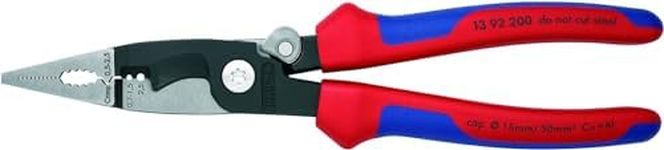 Knipex Pliers for Electrical Installation black atramentized, with multi-component grips 200 mm 13 92 200