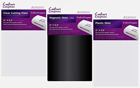 Crafters Companion Gemini Jr Cutting Plate, Magnetic Shim, Plastic Shim | 6 Inch x 8.9 Inch Each | Set for use with Gemini Junior Die Cutting and Embossing Machine