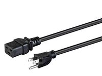 Monoprice Heavy Duty Computer Power Cord - 10 Feet - Black | IEC 60320 C19 to NEMA 5-15P, 14AWG, 15A, SJT, 125V