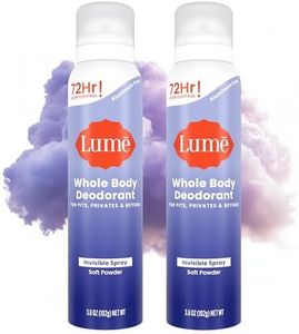 Lume Invisible Spray Deodorant For Women - Whole Body Deodorant Spray - 72 Hr Odor Control - Ozone Friendly, Natural Propellant - Aluminum & Baking Soda Free, Skin Loving - 2 pack (Soft Powder)