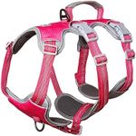 Huntboo Escape Proof Dog Harness Medium, Anti-Pull Dog Harness with Handle, Breathable, Adjustable Dog Harness Small Dog, Reflective Harnesses for Large Dogs Outdoor, Walking, Training (Rose red, M)