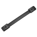 sourcing map Speaker Audio Handle Pull Cabinet Grasp Strap Style Spring Steel Insert Handle with Metal End Caps Buckle Black