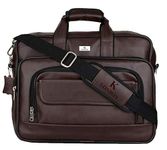 K London Dark Brown Artificial Leather Handmade Men & Women Laptop Bag Cross Over Shoulder Messenger Bag Office Bag (1102_darkbrn)