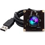 ELP High Speed Wide Angle Global Shutter USB Camera Module for Computer 1080P Mini UVC USB2.0 Webcam Board with 120degree No Distortion Lens AR0234 High Frame 90fps Web PC Camera Board for Laptop