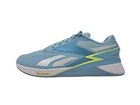 Reebok Womens Nano X3 Training Shoe, Blue Pearl/Energy Glow/Smash Orange S23-R, 8.5 US