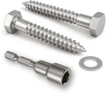 1/2" x 6" Hex Head Lag Bolts 20PCS Heavy Duty Lag Screws 304 Stainless Steel Wood Lag Screw Commercial/Industrial Grade Bolt