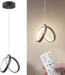 Pizzashine Modern Island Pendant Lighting, with Remote Dimmable and Samrt Lamp APP, Adjustable Hanging Black Ceiling Lamp Fixtures, for Kitchen Island, Dining Room, Bedroom (Pendant 16CM)