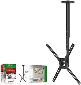 Barkan TV Ceiling Mount, 29-65 inch Full Motion - 3 Movement Flat/Curved Screen Bracket, Holds up to 88 lbs, Telescopic Height Adjustment, Fits LED OLED LCD Black