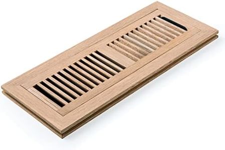 Homewell White Oak Wood Floor Register, Flush Mount Vent with Damper, 4X14 Inch, Unfinished