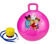 NYTRYD Hopper Ball for Kids with Bouncy Ball with Handle, Stickers, and More Space Hopper Ball with Pump Diameter for Ages 3-6, Hop Ball, Kangaroo Bouncer, Hoppity Hop (65 cm) (Pink)