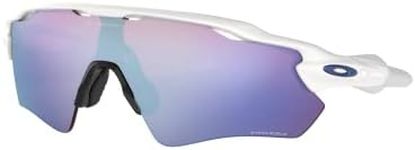 Oakley Men's OO9208 Radar EV Path Rectangular Sunglasses, Polished White/Prizm Snow Sapphire Iridium, 38 mm