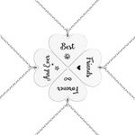 HOFOYA Sisters Best Friends Forever Matching BFF Necklace Set for 2 3 4,Mom Daughter Necklaces,Friendship Necklace,Christmas Birthday Gift for Teen Boys Girls BFF Sister., Small, Stainless Steel, No