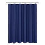Biscaynebay Hotel Quality Fabric Shower Curtain Liners, Water Resistant Bathroom Curtains, Rust Resistant Grommets Top Weighted Bottom Machine Washable, Navy 72 Inch by 72 Inch
