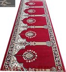 ZARACARPETS; 'can Change The Floor Washable Janamaz Prayer Carpet Rolls for Mosque(Masjid) and Hall Size 4x36 feet Runner 0.5 inch Thickness-Jhumar Maroon