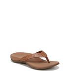 Vionic Women's Aliza Toe-Post Sandal - Ladies Everyday Sandals with Concealed Orthotic Arch Support Toffee 8 Wide US