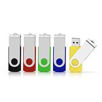 Aiibe 5 Pack 16 GB USB Flash Drive USB Stick 16GB USB 2.0 Thumb Drive Memory Stick USB Drive 16GB (5 Mixed Colors: Black Red Yellow Green Blue)