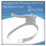 2PCS Replacement Headgear for Airfit F30i, Headgear with Clips Compatible with Resmed Airfit F30i, Including 2 Straps and 4 Clips, Not for F30, Supplies by Medihealer