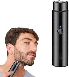 Mini Portable Electric Shaver, Waterproof Cordless Pocket ​Razor,USB Rechargeable Rotary Razor, Dry Use Rotary Electric Shaver for Travel & USB Rechargeable Razor Wet Black