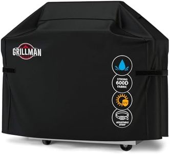 Grillman Premium Grill Cover for Outdoor Grill, BBQ Grill Cover, Rip-Proof, Waterproof, Top Heavy-Duty Large Grill Covers for Outside, Barbecue Cover & Gas Grill Covers (72" L x 26" W x 51" H, Black)