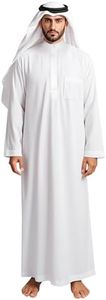 HOMELEX Men's Muslim Clothes Thobe Middle East Kaftan Saudi Arab Caftans Islamic Abaya Dress Dubai Robes