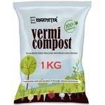 EDGEMETER Vermicompost Fertilizer Manure For Plants 1 Kg |Vermi compost for plant| Organic Manure for Plants | Fertilizer for Home Gardening | Natural Booster for Flowering Plant 1Kg