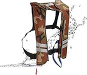 Life Jacket Adult, Adjustable Inflatable Life Jacket for Adults - Ideal for Water Sports and Boating, Camo Colors - 1#