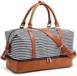 S-ZONE Duffle Bag for Travel, Travel Duffel Bag Canvas RFID Blocking Overnight Weekender Bag for Men Women